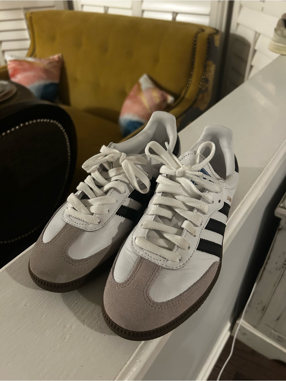 adidas White Leather Low-Top Sneakers